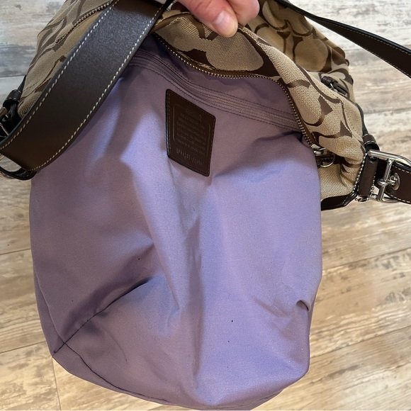 COACH Signature C Monogram Crossbody Brown & Tan Shoulder Bag - Picture 10 of 13